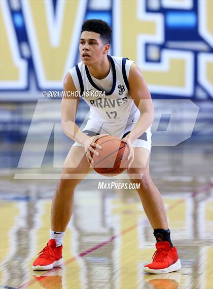 Thumbnail 2 in Mater Dei vs. St. John Bosco photogallery.