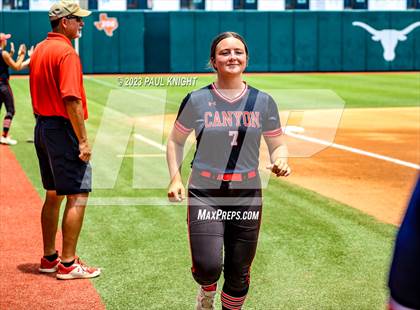 Thumbnail 3 in Lake Creek vs. Canyon (UIL 5A Softball Final) photogallery.