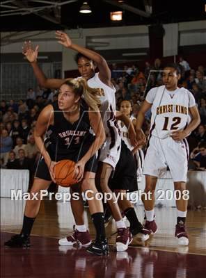 Thumbnail 2 in Christ the King vs Ursuline Academy (Spalding Hoophall Classic) photogallery.