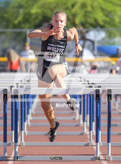 Thumbnail 2 in AIA Track & Field Championships (Girls Hurdles 100m DIV 1 & 3) photogallery.