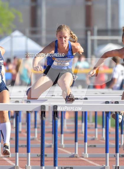 Thumbnail 1 in AIA Track & Field Championships (Girls Hurdles 100m DIV 1 & 3) photogallery.
