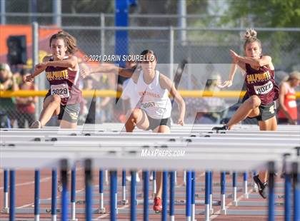 Thumbnail 2 in AIA Track & Field Championships (Girls Hurdles 100m DIV 1 & 3) photogallery.
