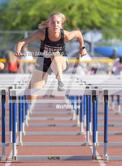 Thumbnail 3 in AIA Track & Field Championships (Girls Hurdles 100m DIV 1 & 3) photogallery.