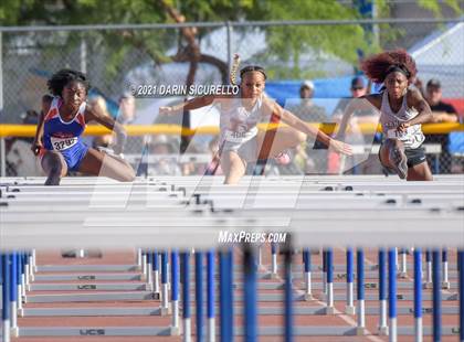Thumbnail 3 in AIA Track & Field Championships (Girls Hurdles 100m DIV 1 & 3) photogallery.