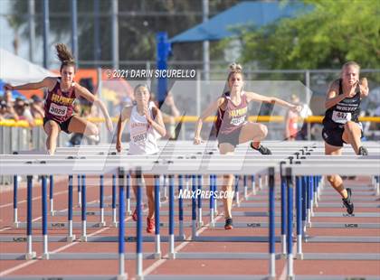 Thumbnail 2 in AIA Track & Field Championships (Girls Hurdles 100m DIV 1 & 3) photogallery.
