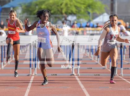 Thumbnail 2 in AIA Track & Field Championships (Girls Hurdles 100m DIV 1 & 3) photogallery.