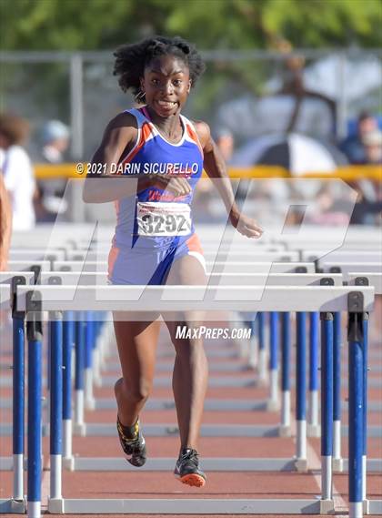 Thumbnail 1 in AIA Track & Field Championships (Girls Hurdles 100m DIV 1 & 3) photogallery.