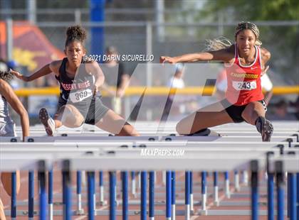 Thumbnail 1 in AIA Track & Field Championships (Girls Hurdles 100m DIV 1 & 3) photogallery.