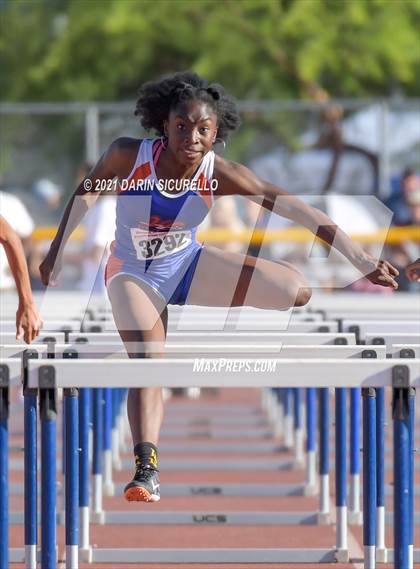 Thumbnail 2 in AIA Track & Field Championships (Girls Hurdles 100m DIV 1 & 3) photogallery.