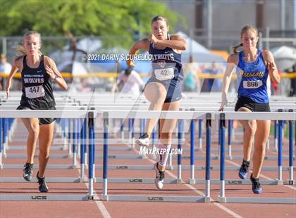 Thumbnail 3 in AIA Track & Field Championships (Girls Hurdles 100m DIV 1 & 3) photogallery.