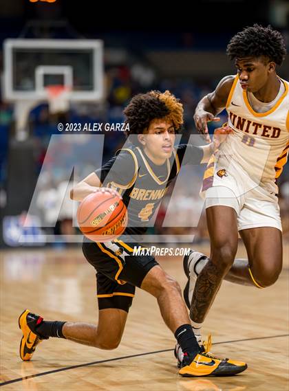 Thumbnail 3 in Beaumont United vs Brennan (UIL 6A Basketball Semifinal) photogallery.