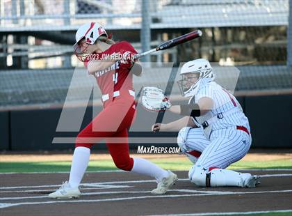 Thumbnail 2 in Ursuline Academy vs. Prairiland (Royse City Varsity Softball Tournament) photogallery.
