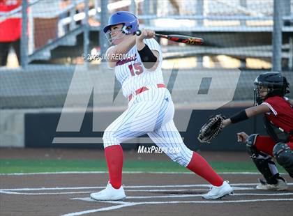 Thumbnail 3 in Ursuline Academy vs. Prairiland (Royse City Varsity Softball Tournament) photogallery.
