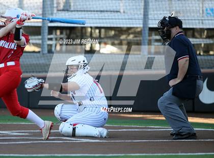 Thumbnail 3 in Ursuline Academy vs. Prairiland (Royse City Varsity Softball Tournament) photogallery.