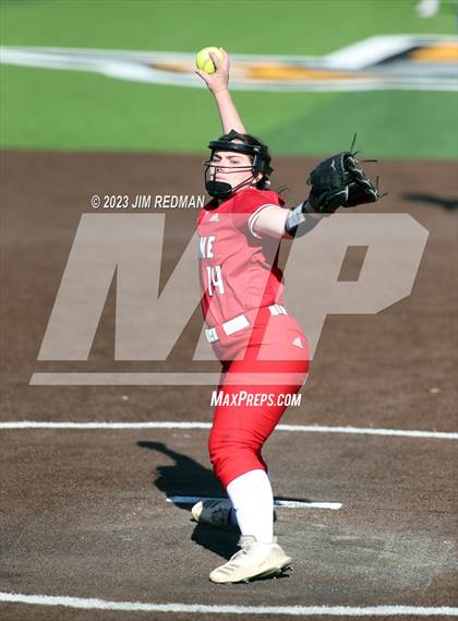 Thumbnail 2 in Ursuline Academy vs. Prairiland (Royse City Varsity Softball Tournament) photogallery.