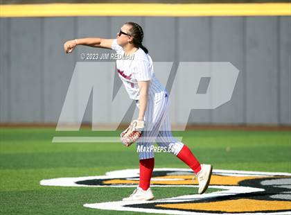Thumbnail 3 in Ursuline Academy vs. Prairiland (Royse City Varsity Softball Tournament) photogallery.