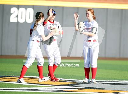 Thumbnail 3 in Ursuline Academy vs. Prairiland (Royse City Varsity Softball Tournament) photogallery.