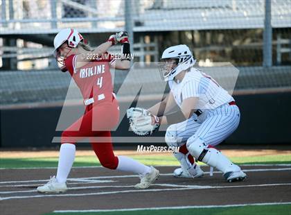 Thumbnail 2 in Ursuline Academy vs. Prairiland (Royse City Varsity Softball Tournament) photogallery.