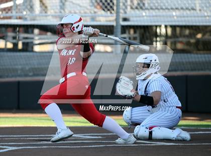 Thumbnail 3 in Ursuline Academy vs. Prairiland (Royse City Varsity Softball Tournament) photogallery.
