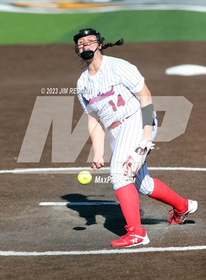 Thumbnail 2 in Ursuline Academy vs. Prairiland (Royse City Varsity Softball Tournament) photogallery.
