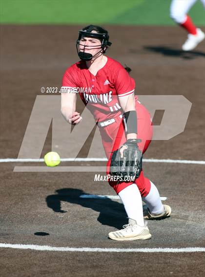 Thumbnail 2 in Ursuline Academy vs. Prairiland (Royse City Varsity Softball Tournament) photogallery.