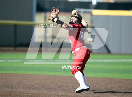 Thumbnail 3 in Ursuline Academy vs. Prairiland (Royse City Varsity Softball Tournament) photogallery.
