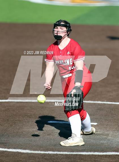 Thumbnail 1 in Ursuline Academy vs. Prairiland (Royse City Varsity Softball Tournament) photogallery.