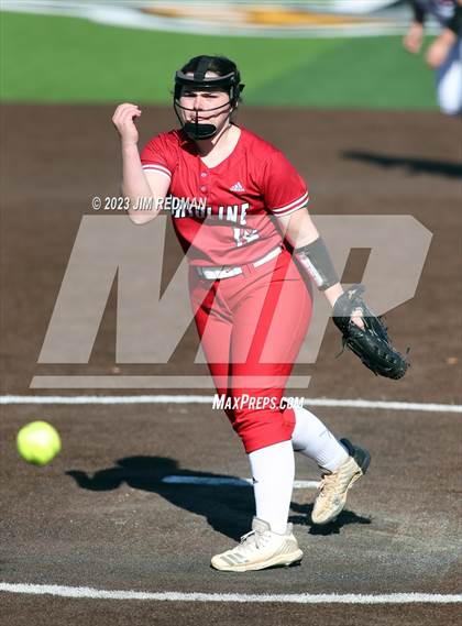 Thumbnail 3 in Ursuline Academy vs. Prairiland (Royse City Varsity Softball Tournament) photogallery.