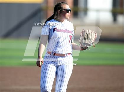 Thumbnail 3 in Ursuline Academy vs. Prairiland (Royse City Varsity Softball Tournament) photogallery.