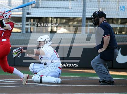 Thumbnail 2 in Ursuline Academy vs. Prairiland (Royse City Varsity Softball Tournament) photogallery.