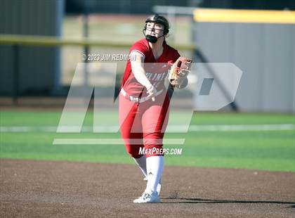 Thumbnail 2 in Ursuline Academy vs. Prairiland (Royse City Varsity Softball Tournament) photogallery.