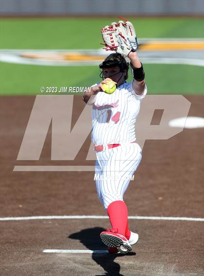 Thumbnail 2 in Ursuline Academy vs. Prairiland (Royse City Varsity Softball Tournament) photogallery.
