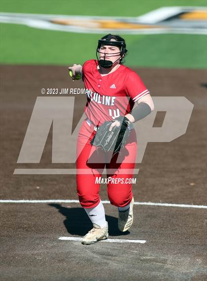 Thumbnail 1 in Ursuline Academy vs. Prairiland (Royse City Varsity Softball Tournament) photogallery.