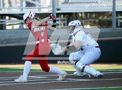 Thumbnail 1 in Ursuline Academy vs. Prairiland (Royse City Varsity Softball Tournament) photogallery.