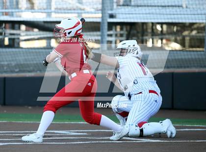 Thumbnail 3 in Ursuline Academy vs. Prairiland (Royse City Varsity Softball Tournament) photogallery.
