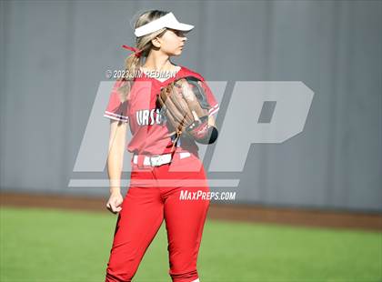 Thumbnail 3 in Ursuline Academy vs. Prairiland (Royse City Varsity Softball Tournament) photogallery.