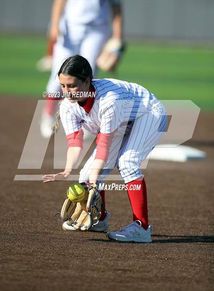Thumbnail 1 in Ursuline Academy vs. Prairiland (Royse City Varsity Softball Tournament) photogallery.