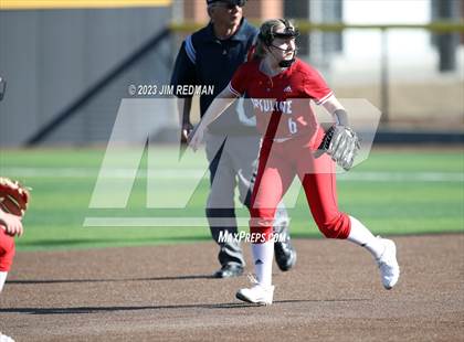 Thumbnail 3 in Ursuline Academy vs. Prairiland (Royse City Varsity Softball Tournament) photogallery.