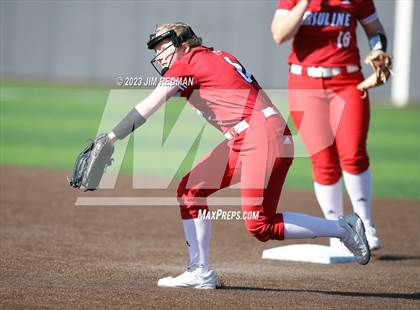 Thumbnail 3 in Ursuline Academy vs. Prairiland (Royse City Varsity Softball Tournament) photogallery.