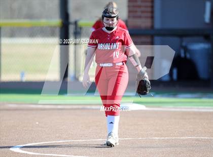 Thumbnail 1 in Ursuline Academy vs. Prairiland (Royse City Varsity Softball Tournament) photogallery.