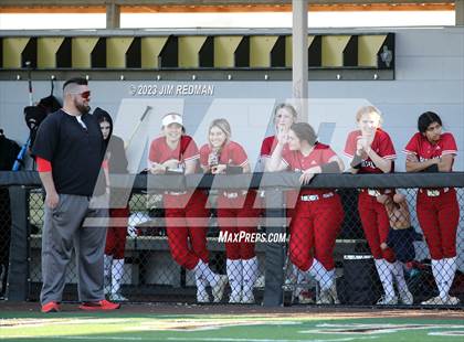 Thumbnail 2 in Ursuline Academy vs. Prairiland (Royse City Varsity Softball Tournament) photogallery.