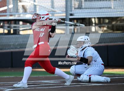 Thumbnail 3 in Ursuline Academy vs. Prairiland (Royse City Varsity Softball Tournament) photogallery.
