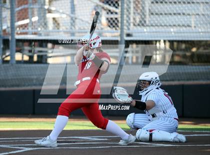 Thumbnail 2 in Ursuline Academy vs. Prairiland (Royse City Varsity Softball Tournament) photogallery.