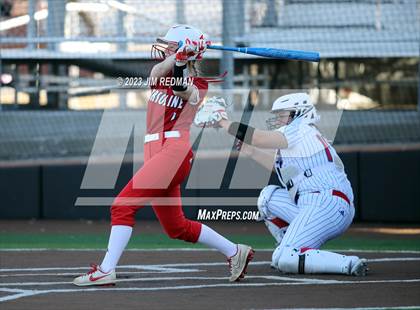 Thumbnail 3 in Ursuline Academy vs. Prairiland (Royse City Varsity Softball Tournament) photogallery.