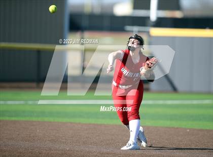 Thumbnail 2 in Ursuline Academy vs. Prairiland (Royse City Varsity Softball Tournament) photogallery.