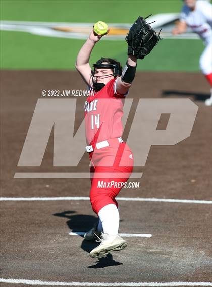 Thumbnail 2 in Ursuline Academy vs. Prairiland (Royse City Varsity Softball Tournament) photogallery.