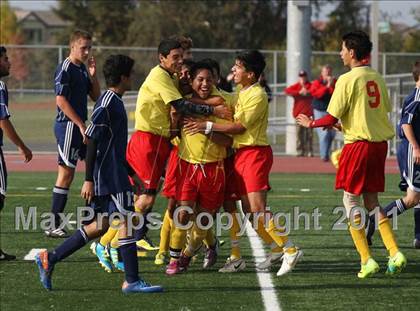 Thumbnail 2 in Vacaville Christian vs. Encina Prep (CIF SJS D6 Final) photogallery.