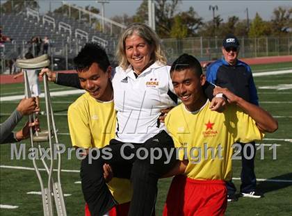 Thumbnail 2 in Vacaville Christian vs. Encina Prep (CIF SJS D6 Final) photogallery.