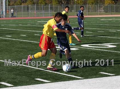 Thumbnail 3 in Vacaville Christian vs. Encina Prep (CIF SJS D6 Final) photogallery.