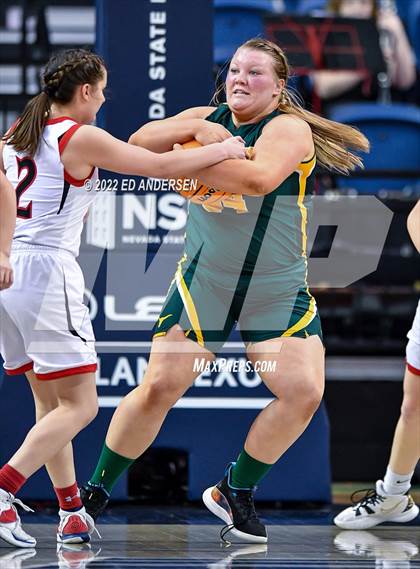 Thumbnail 2 in Lincoln County vs. Battle Mountain (NIAA State 2A semifinal) photogallery.